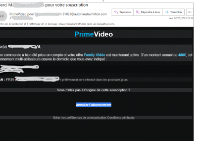 Arnaque à l’abonnement PRIME VIDEO : Redoutable !